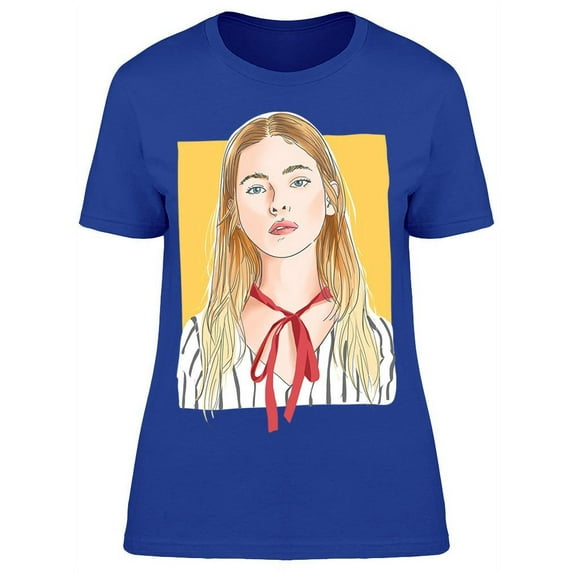 Hand Drawn Gorgeous Lady T-Shirt Women -Image by Shutterstock, Female Medium