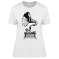 thumbnail image 1 of Hand Drawn Gramophone Design T-Shirt Women -Image by Shutterstock, Female x-Large, 1 of 2