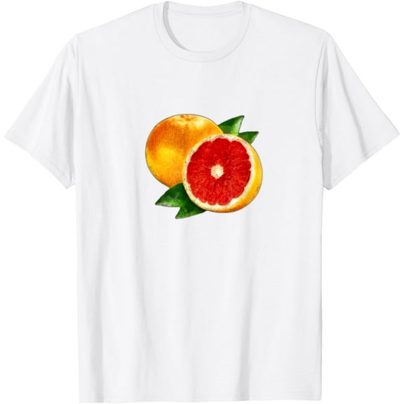 Hand Drawn Grapefruit Fruit T-ShirtMen's and women's pure cotton short-sleeved shirts