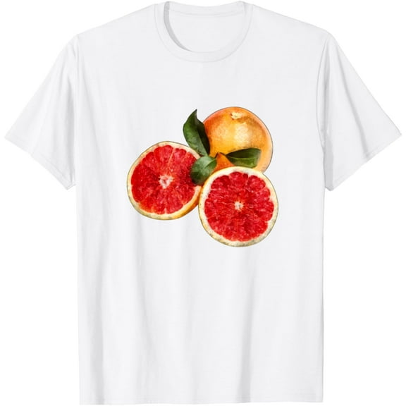 Hand Drawn Grapefruit Fruit T-ShirtMen's and women's pure cotton short-sleeved shirts