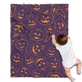 thumbnail image 1 of Hand Drawn Halloween Pumpkin Pattern Blanket,Comfortable Soft Lamb Wool Throw Blanket,All Season,Warm Lightweight Blankets for Sofa Bed Couch Living Room Chair,30"x40", 1 of 4