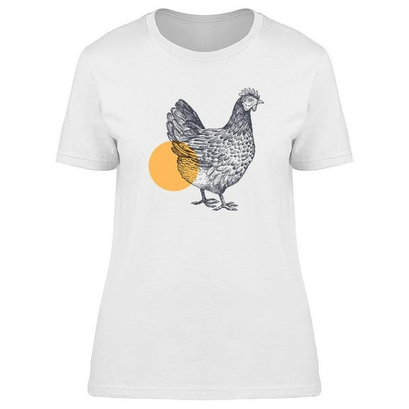 Hand Drawn Hen T-Shirt Women -Image by Shutterstock, Female Large