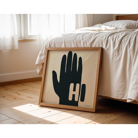 Hand Drawn Hi Entryway Decor Wall Art Unframed Paper Print