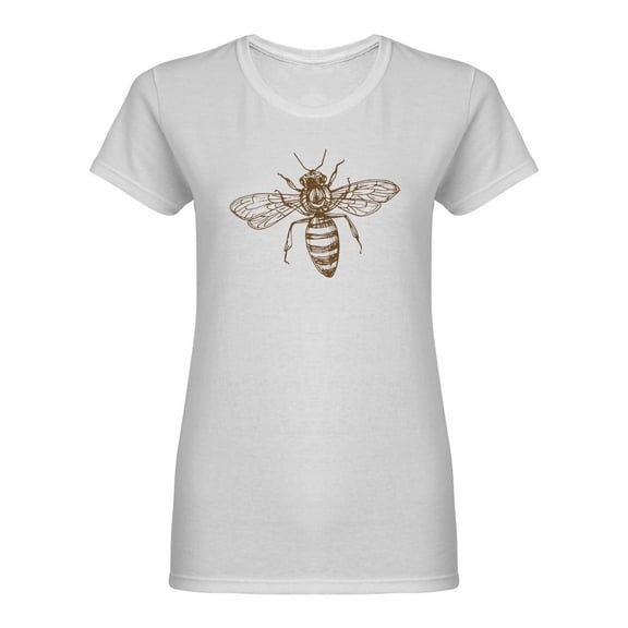 Hand Drawn Honey Bee Shaped T-Shirt Women -Image by Shutterstock, Female Medium
