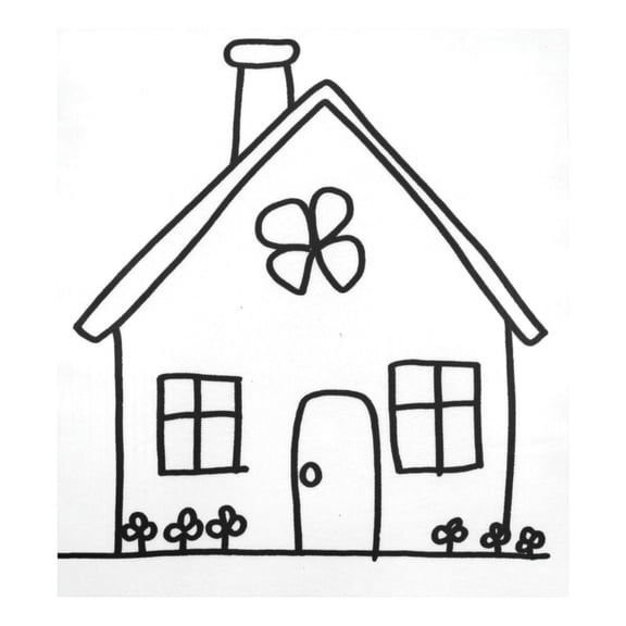 Hand Drawn House Magnetic Dishwasher Decal 23''x26'' Easy to Clean Single Sided Print