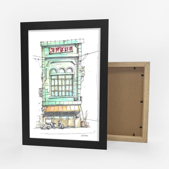 Hand Drawn House Sketch Wall Art Print, Unframed Paper Poster 8x10in