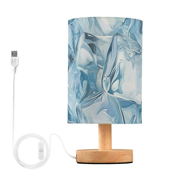 Hand Drawn Ice Cubes Summer Table Lamp with USB Port LED Warm Light Lamp Night Light Home Decor