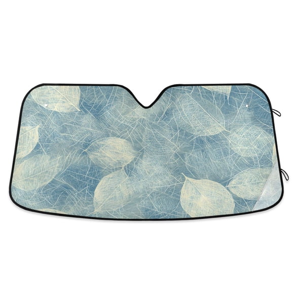 Hand Drawn Leaf Car Windshield Sun Shade Foldable Car Front Window Visor Heat and UV Protection 53x23.5