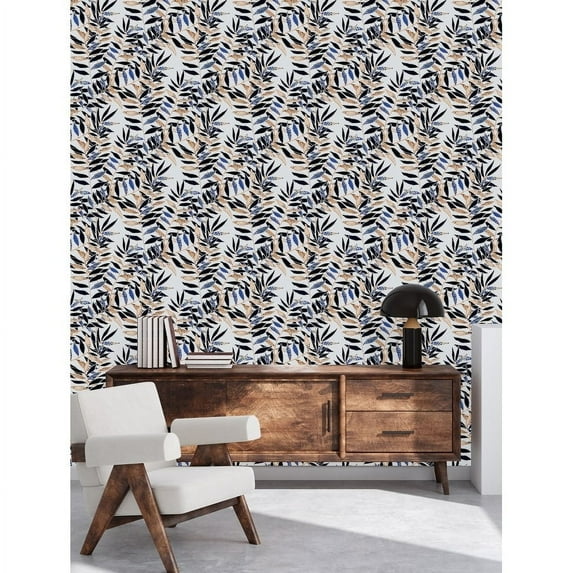 Hand Drawn Leaves Wallpaper Peel-and-Stick - 25"W x 225"H