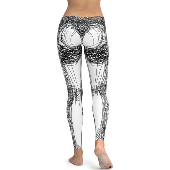 Hand Drawn Leggings Size: XS for Women | FIERCEPULSE