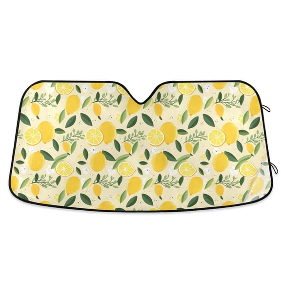Hand Drawn Lemons Car Windshield Sun Shade Foldable Car Front Window Visor Heat and UV Protection 53x23.5