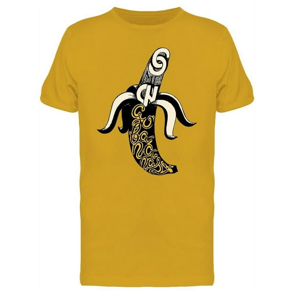 Hand Drawn Lettering On Banana T-Shirt Men -Image by Shutterstock, Male 3X-Large