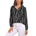 thumbnail image 1 of Hand Drawn Lines Long Sleeve Blouse Woman Streetwear Casual Shirts Summer Oversize Woman Streetwear Clothing Birthday Present, 1 of 7
