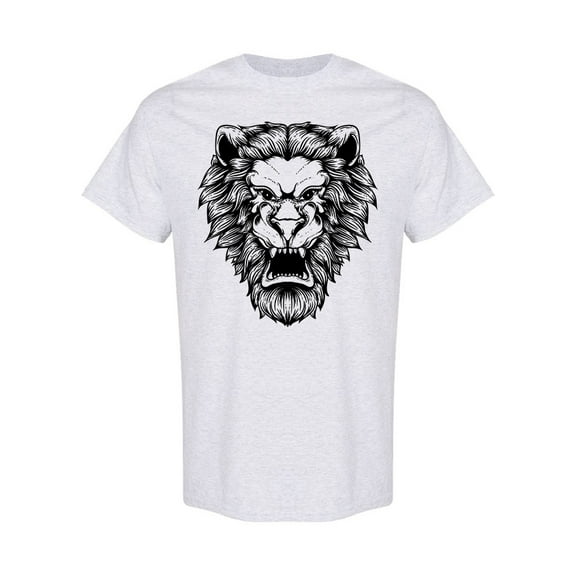 Hand Drawn Lion Head T-Shirt Men -Image by Shutterstock, Male Large