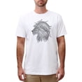 thumbnail image 1 of Hand Drawn Lion Printed Cotton Short Sleeves Round neck Men T-shirt MTS_00 S, 1 of 1