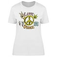 thumbnail image 1 of Hand Drawn Love Peace Design T-Shirt Women -Image by Shutterstock, Female 3X-Large, 1 of 2
