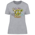 thumbnail image 1 of Hand Drawn Love Peace Design T-Shirt Women -Image by Shutterstock, Female Small, 1 of 2