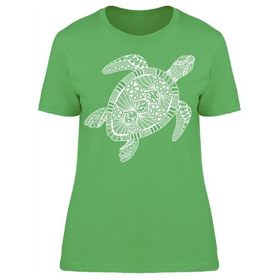 Hand Drawn Marine Turtle T-Shirt Women -Image by Shutterstock, Female Medium