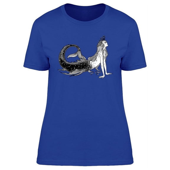 Hand Drawn Mermaid Graphic T-Shirt Women -Image by Shutterstock, Female x-Large