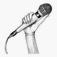 thumbnail image 1 of Hand Drawn Microphone Music Lover Sticker, 1 of 4