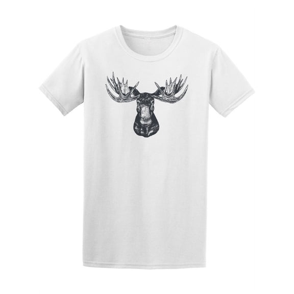 Hand Drawn Moose Head T-Shirt Men -Image by Shutterstock, Male Large