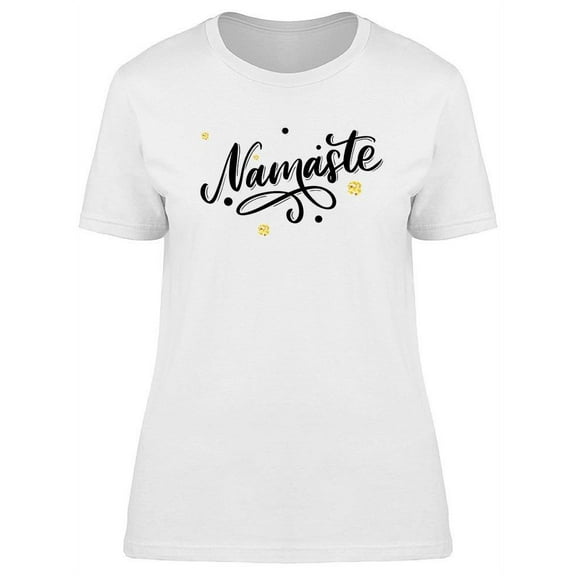 Hand Drawn Namaste Slogan T-Shirt Women -Image by Shutterstock, Female 3X-Large