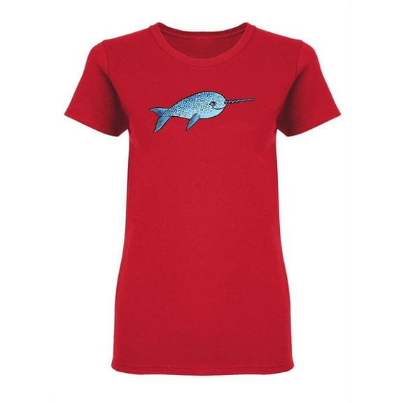 Hand Drawn Narwhal Shaped T-Shirt Women -Image by Shutterstock, Female Small