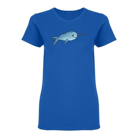 Hand Drawn Narwhal Shaped T-Shirt Women -Image by Shutterstock, Female x-Large