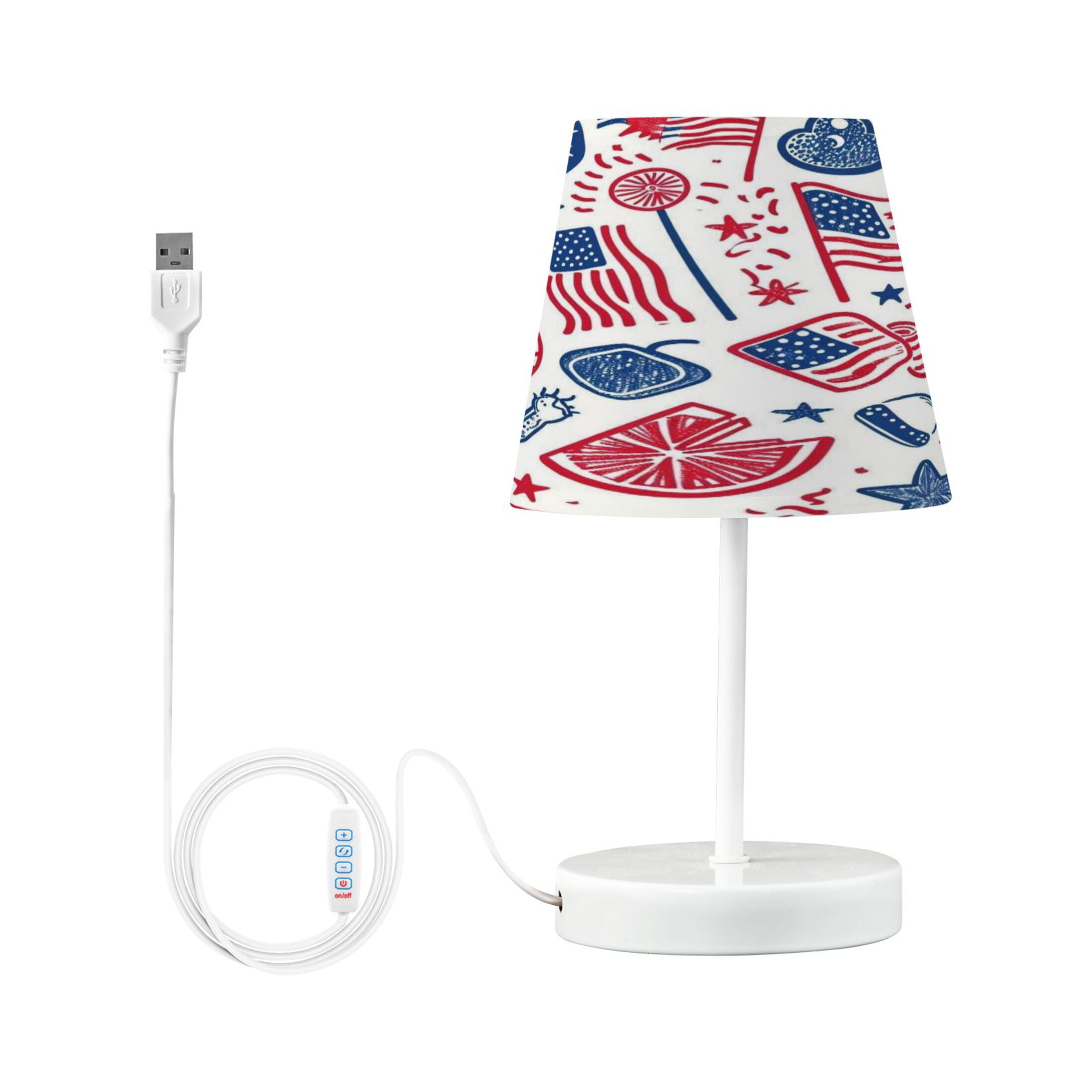 Hand Drawn National Flag Desk Lamp LED Table Nightstand Lamps with 3 Color Temperatures for Home ...