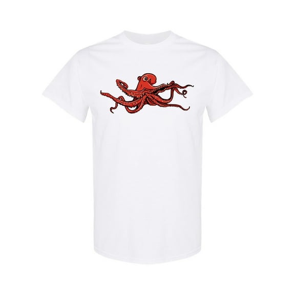Hand Drawn Octopus Graphic T-Shirt Men -Image by Shutterstock, Male Large