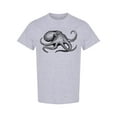 thumbnail image 1 of Hand Drawn Octopus Monster T-Shirt Men -Image by Shutterstock, Male Large, 1 of 2