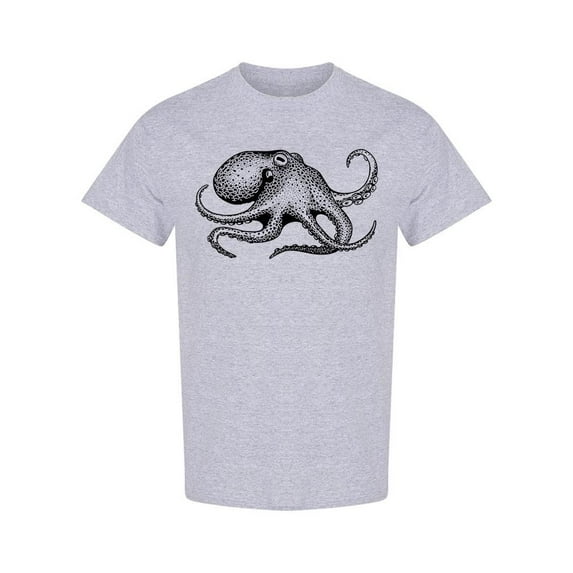 Hand Drawn Octopus Monster T-Shirt Men -Image by Shutterstock, Male Large