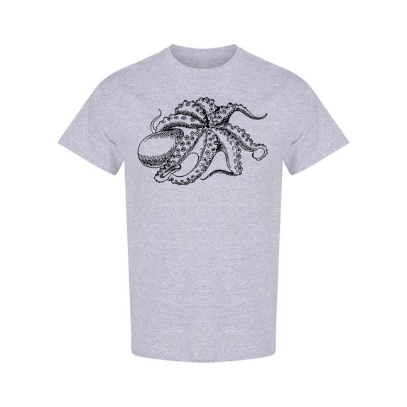 Hand Drawn Octopus T-Shirt Men -Image by Shutterstock, Male 3X-Large