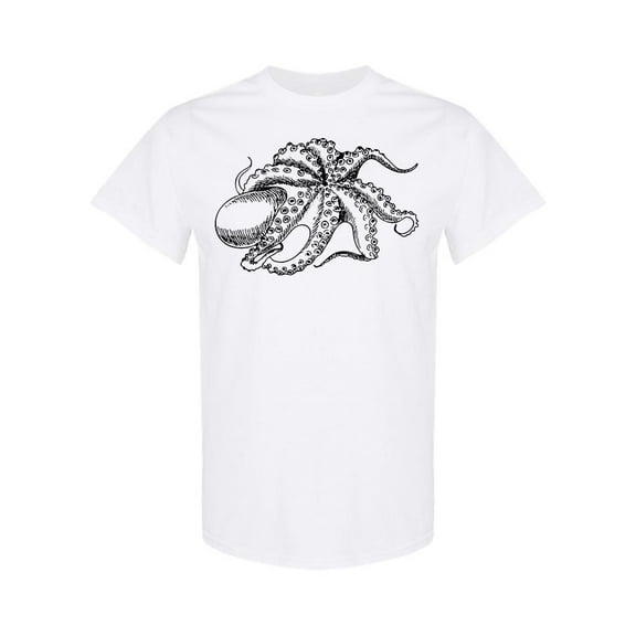 Hand Drawn Octopus T-Shirt Men -Image by Shutterstock, Male Medium
