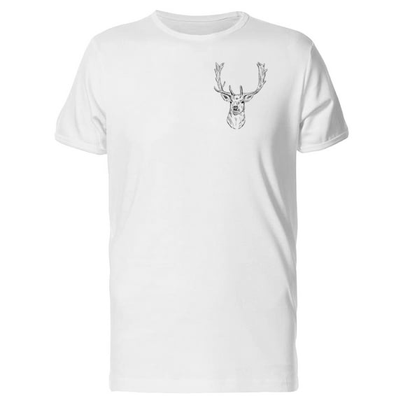 Hand Drawn Of A Deer Head  Tee Men's -Image by Shutterstock