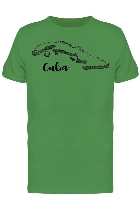 Hand Drawn Of Cuba Map  Tee Men's -Image by Shutterstock