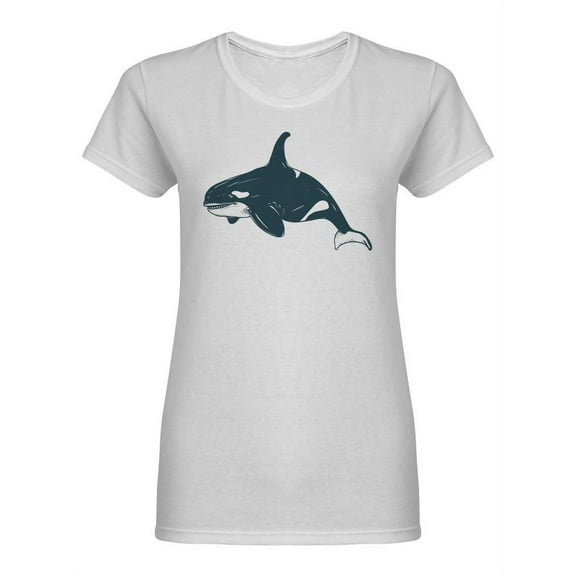 Hand Drawn Orca Design Shaped T-Shirt Women -Image by Shutterstock, Female Medium