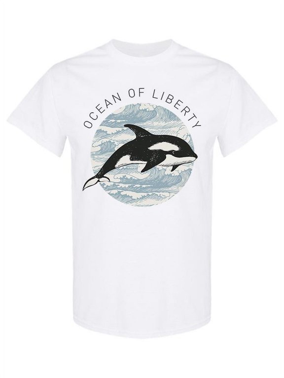 Hand Drawn Orca Liberty T-Shirt Men -Image by Shutterstock, Male x-Large