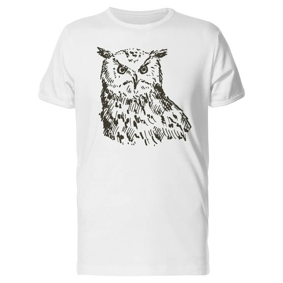 Hand Drawn Owl Sketch Tee Men's -Image by Shutterstock