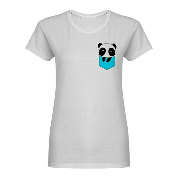 Hand Drawn Panda In A Pocket Shaped T-Shirt Women -Image by Shutterstock, Female Small