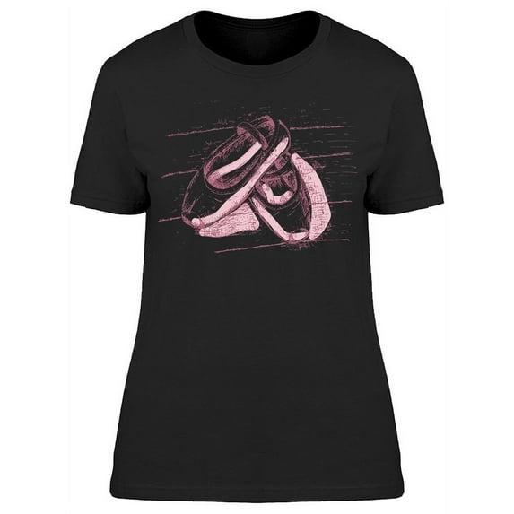 Hand-Drawn Pink Pointe Sketch T-Shirt Women -Image by Shutterstock, Female Medium