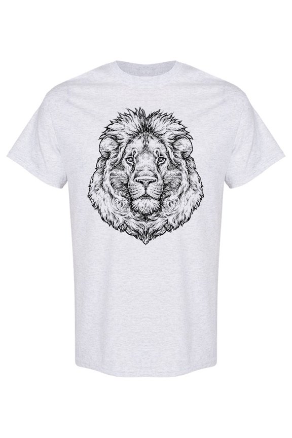 Hand Drawn Portrait Of Lion T-Shirt Men -Image by Shutterstock, Male Large