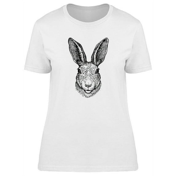 Hand-Drawn Rabbit T-Shirt Women -Image by Shutterstock, Female x-Large