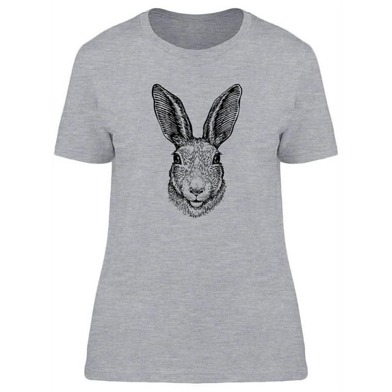 Hand-Drawn Rabbit T-Shirt Women -Image by Shutterstock, Female x-Large