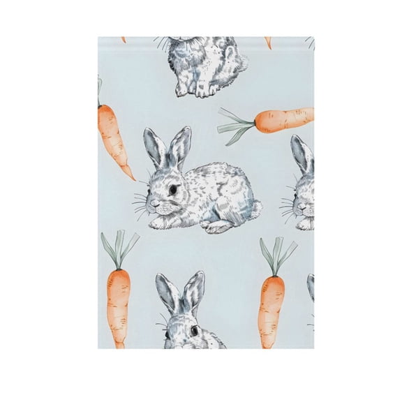 Hand Drawn Rabbit and Carrot Garden Flag 12X18 Double Sided Yard Flags for Outside Outdoor All Seasonal Decoration
