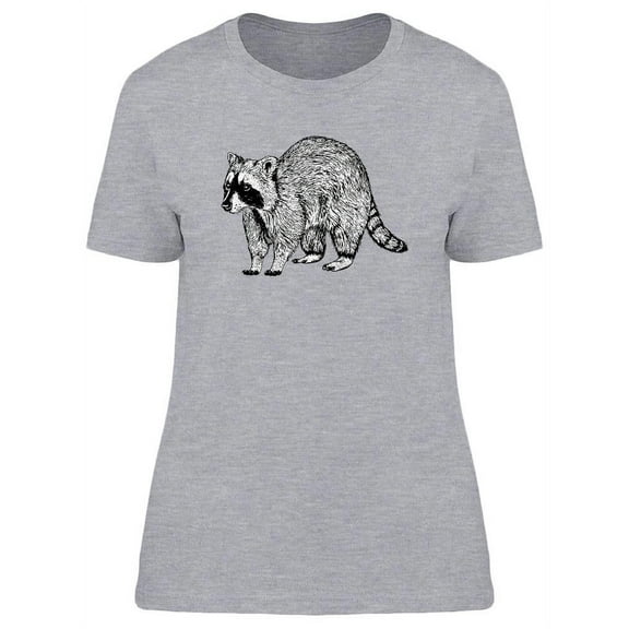 Hand Drawn Raccoon T-Shirt Women -Image by Shutterstock, Female XX-Large