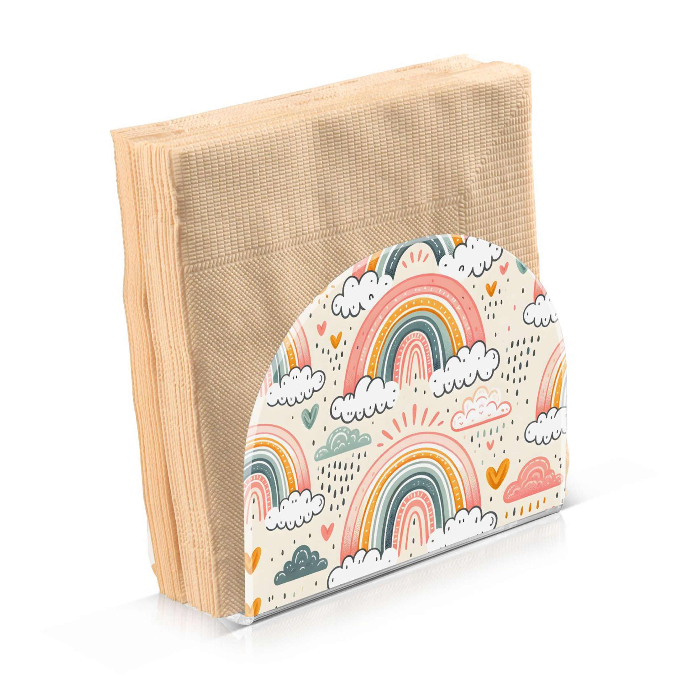Talking Tables Regenbogen-Servietten Mit Goldfolie – 16 Stück, 29x29 Cm, Papierservietten Für Partys & Feiern