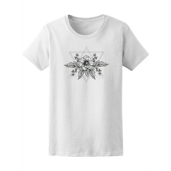 Hand Drawn Roses Star Tee Women's -Image by Shutterstock