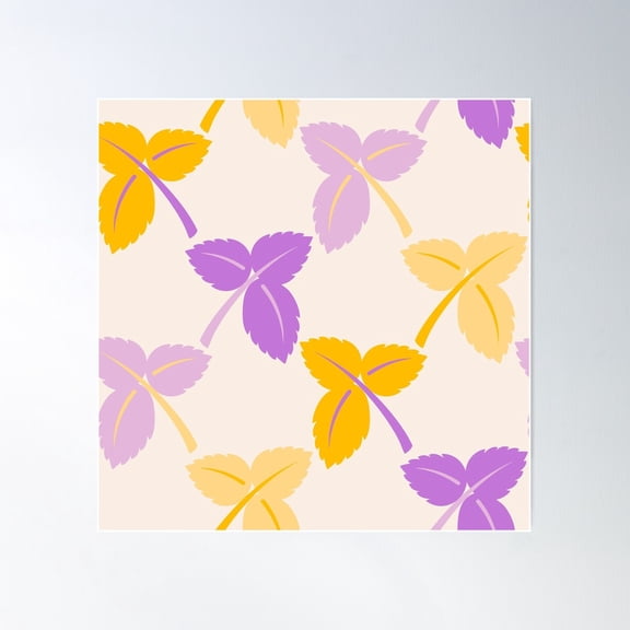 Hand Drawn Seamless Colorful Vector Floral Pattern Poster Wall Art, Modern Wall Decor For Living Room Bedroom, 24x24 UNFRAMED