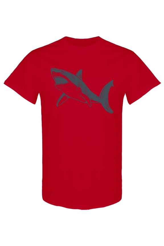 Hand Drawn Shark Design T-Shirt Men -Image by Shutterstock, Male Medium